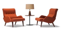 Vioski New Century Modern Milo Lounge Chair in Carmine Orange