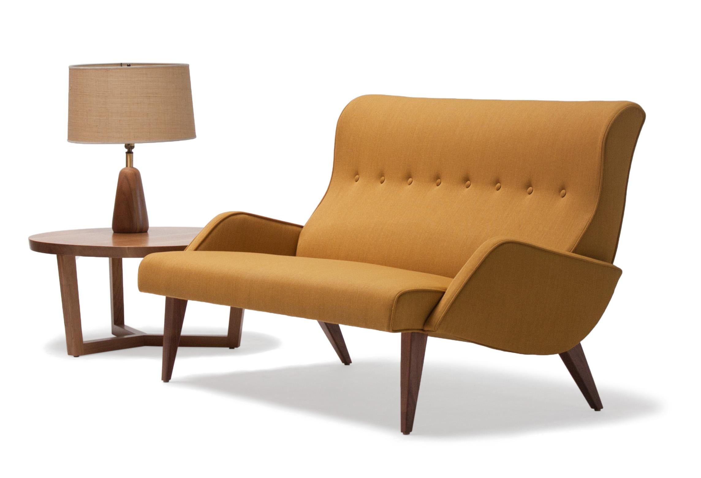 Fabric Vioski New Century Modern Milo Lounge Chair in Carmine Orange For Sale