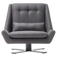 Vioski New Century Modern Palms Chair on Swivel in Gray felted flannel