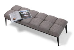 Vioski New Century Modern Tufted Tuulla Bench in Pewter Gray