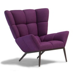 Vioski New Century Modern Tufted Tuulla Lounge Chair in Orchid Purple