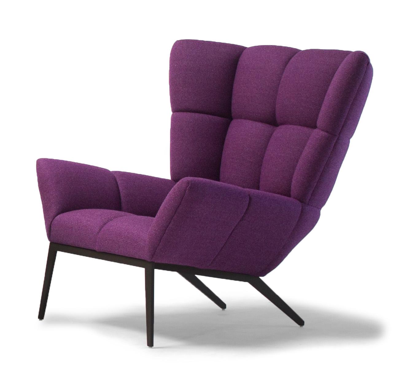 Mid-Century Modern Vioski New Century Modern Tufted Tuulla Lounge Chair in Orchid Purple For Sale