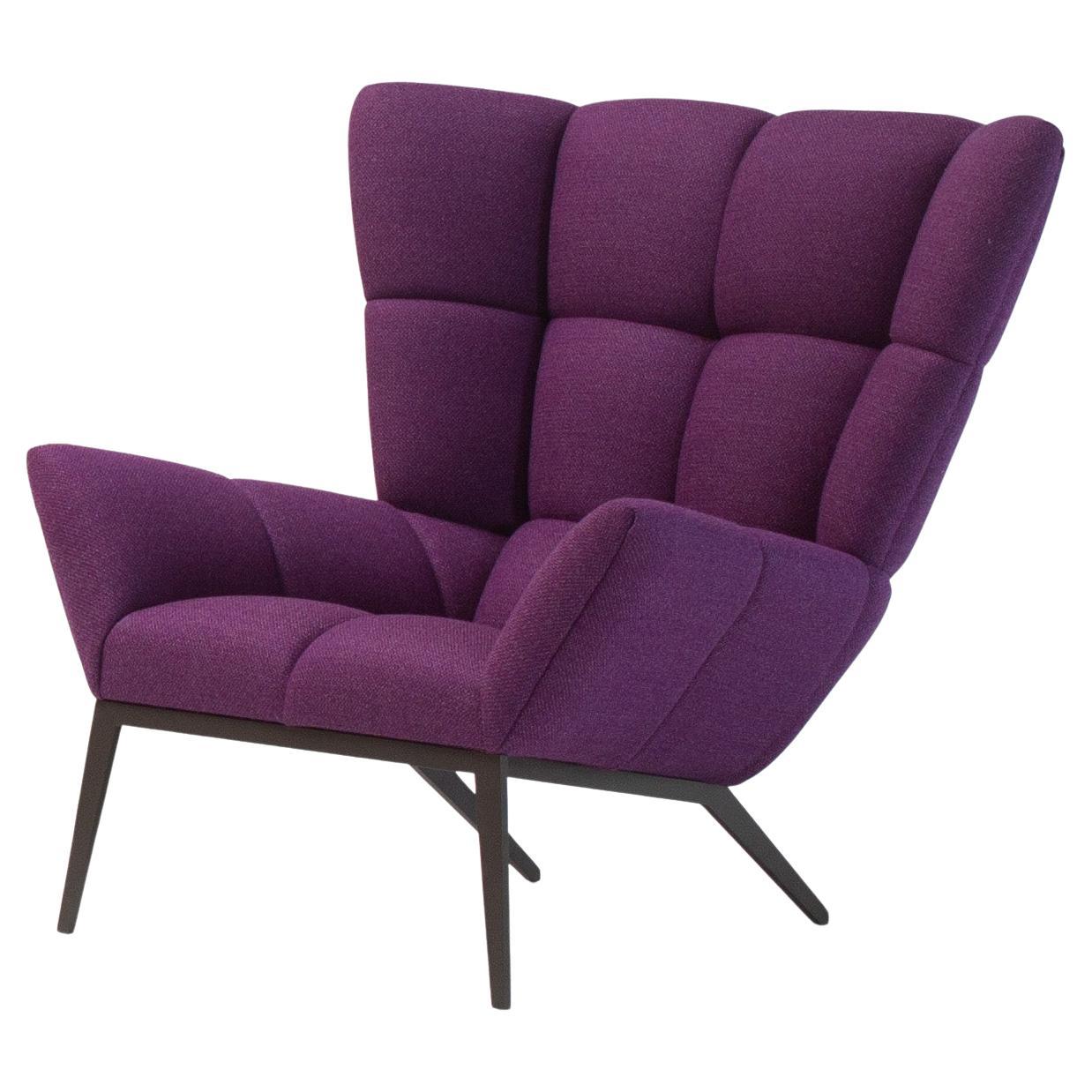 Vioski New Century Modern Tufted Tuulla Lounge Chair in Orchid Purple For Sale