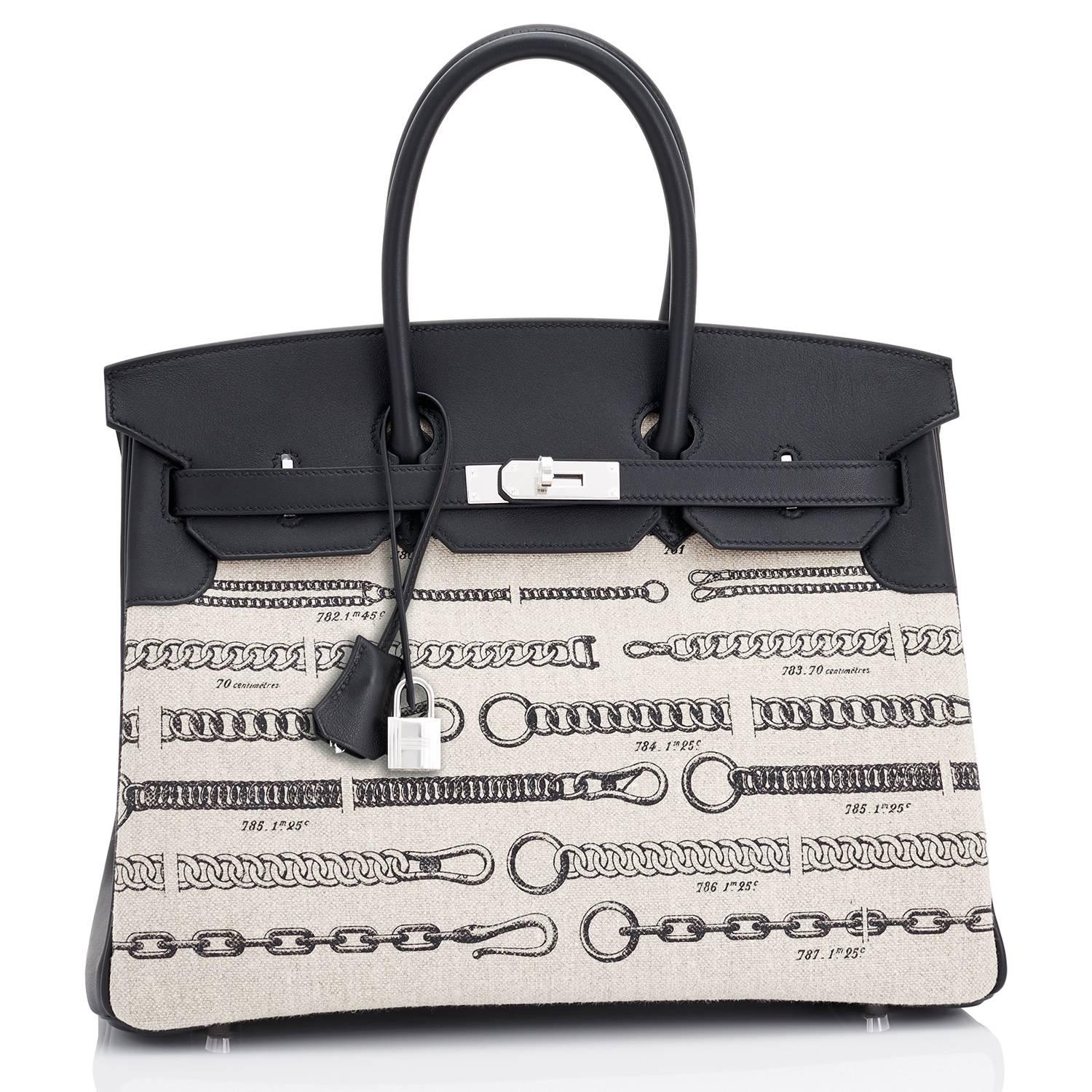 Women's or Men's Hermes VIP 35 De Camp Dechainee Toile Swift Chevre Limited Edition Birkin Bag