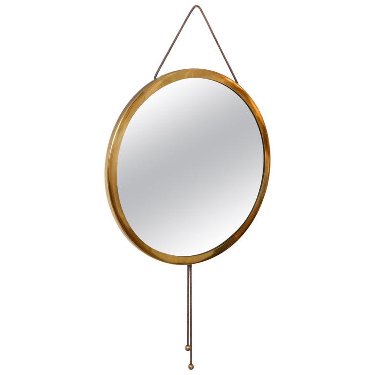 A Pair Of Vipera Mirrors By Azucena, Large Round Copper Metal Wire Wall Mirror 63cm X