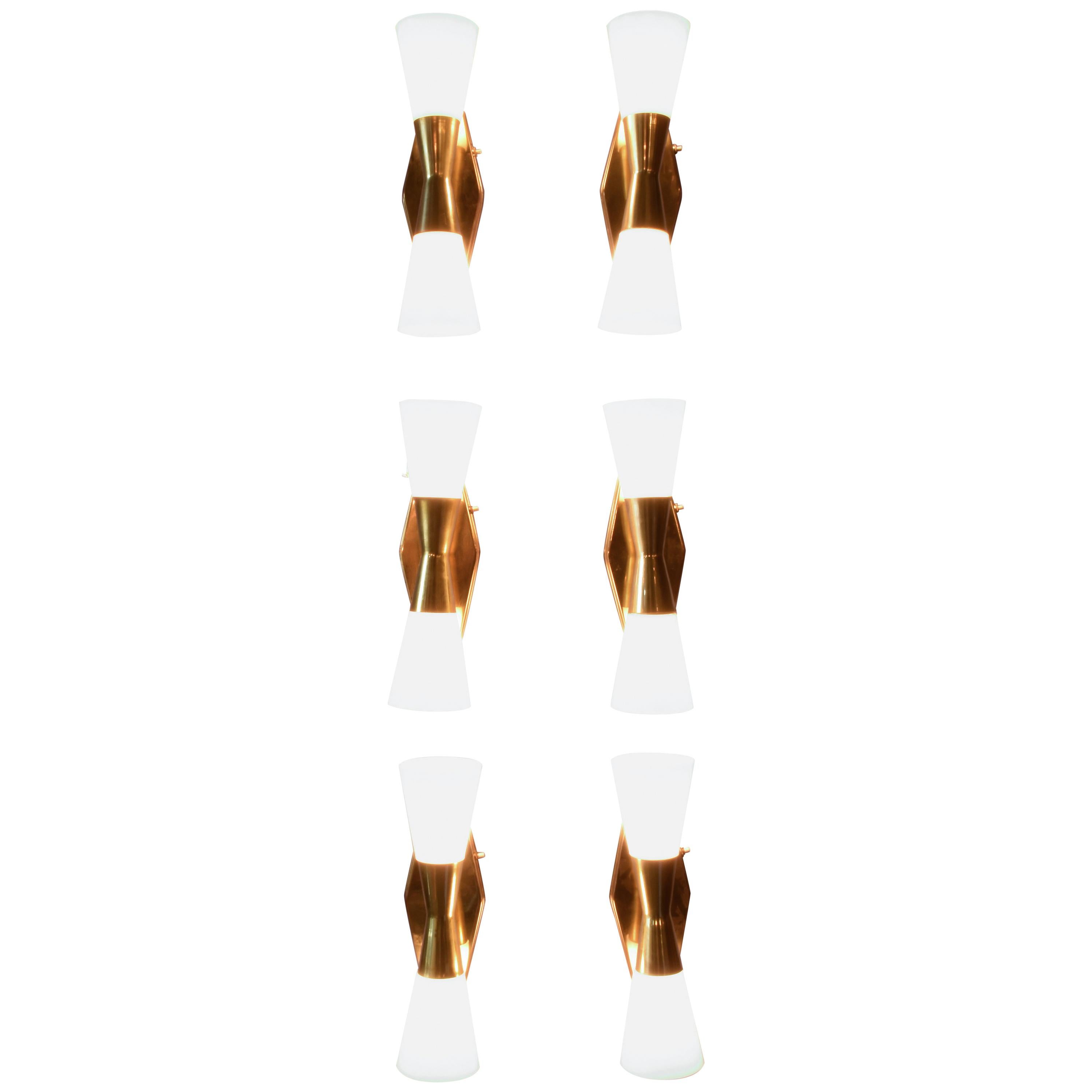 Virden Brass Bowtie Sconces with Glass Shades