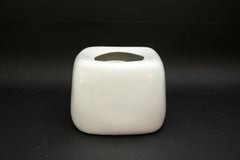 Virebent Mid-century modern white ceramic vase by Pierre Lebe (19x19x15cm) MINT
