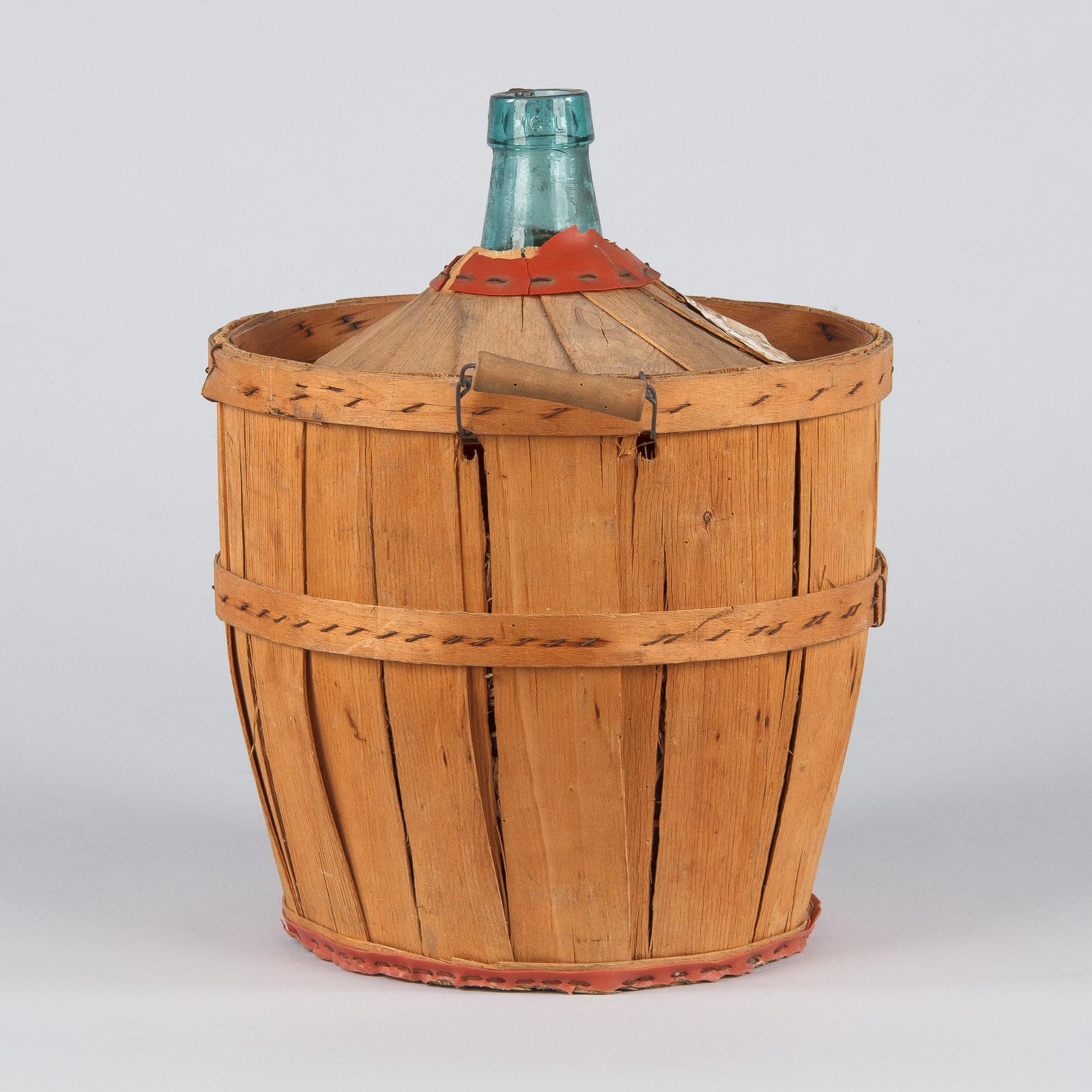 Viresa Glass Demijohn Bottle in Wicker Container, Spain, 1940s 7