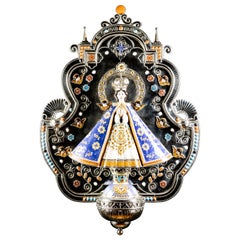 Virgen Ampona Ceramic and White Metal