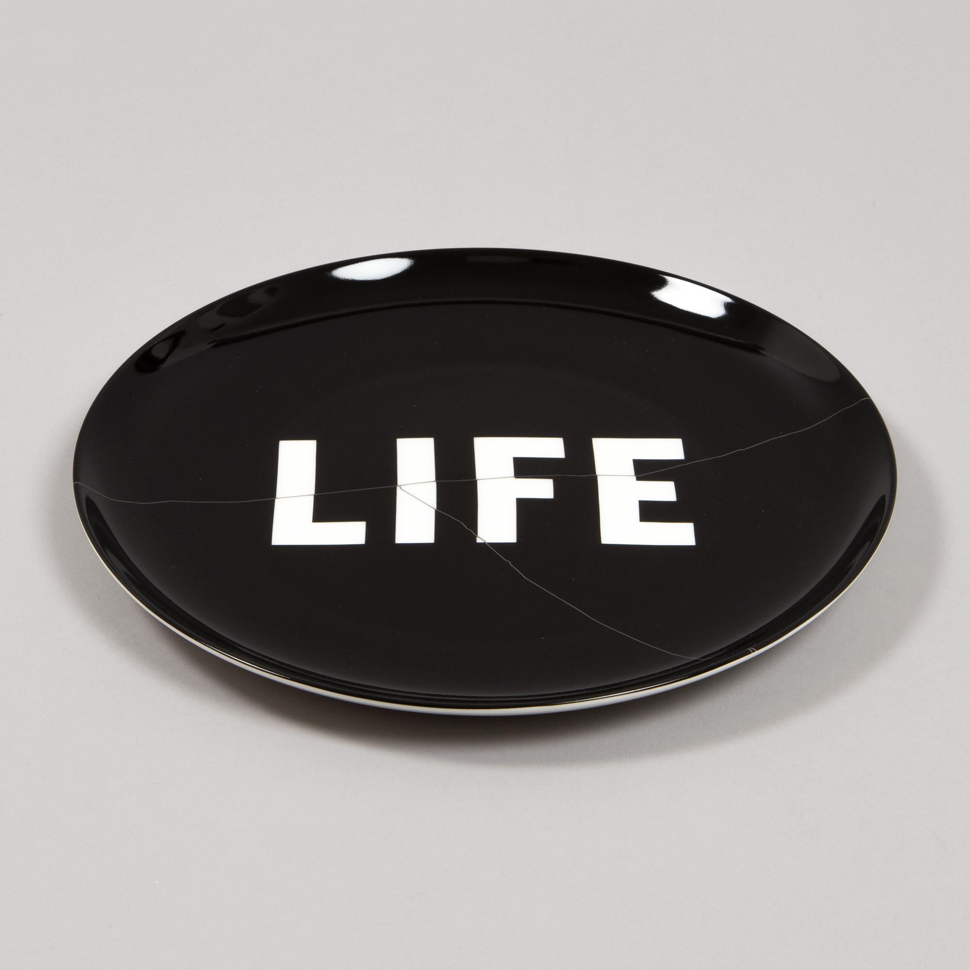 Virgil Abloh (American, 1980-2021)
Life Itself, 2022
Medium: Porcelain plate (fine bone china)
Dimensions: 10 1/2 in diameter | 26.7 cm diameter
Edition of 250: Printed signature and edition details on verso
Condition: Mint (in original presentation