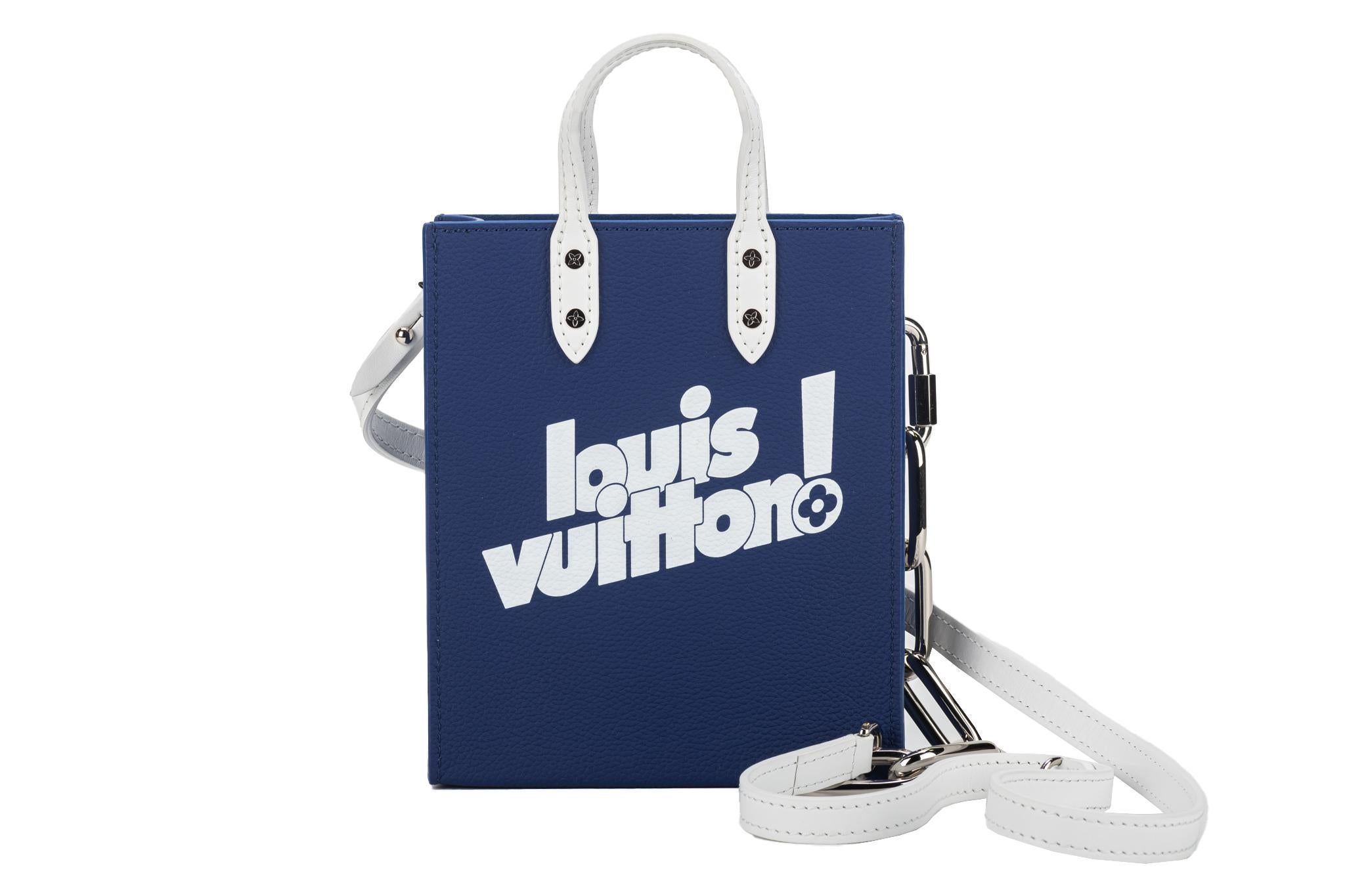 Virgil Abloh Blue Cowhide LV Sac In New Condition For Sale In West Hollywood, CA
