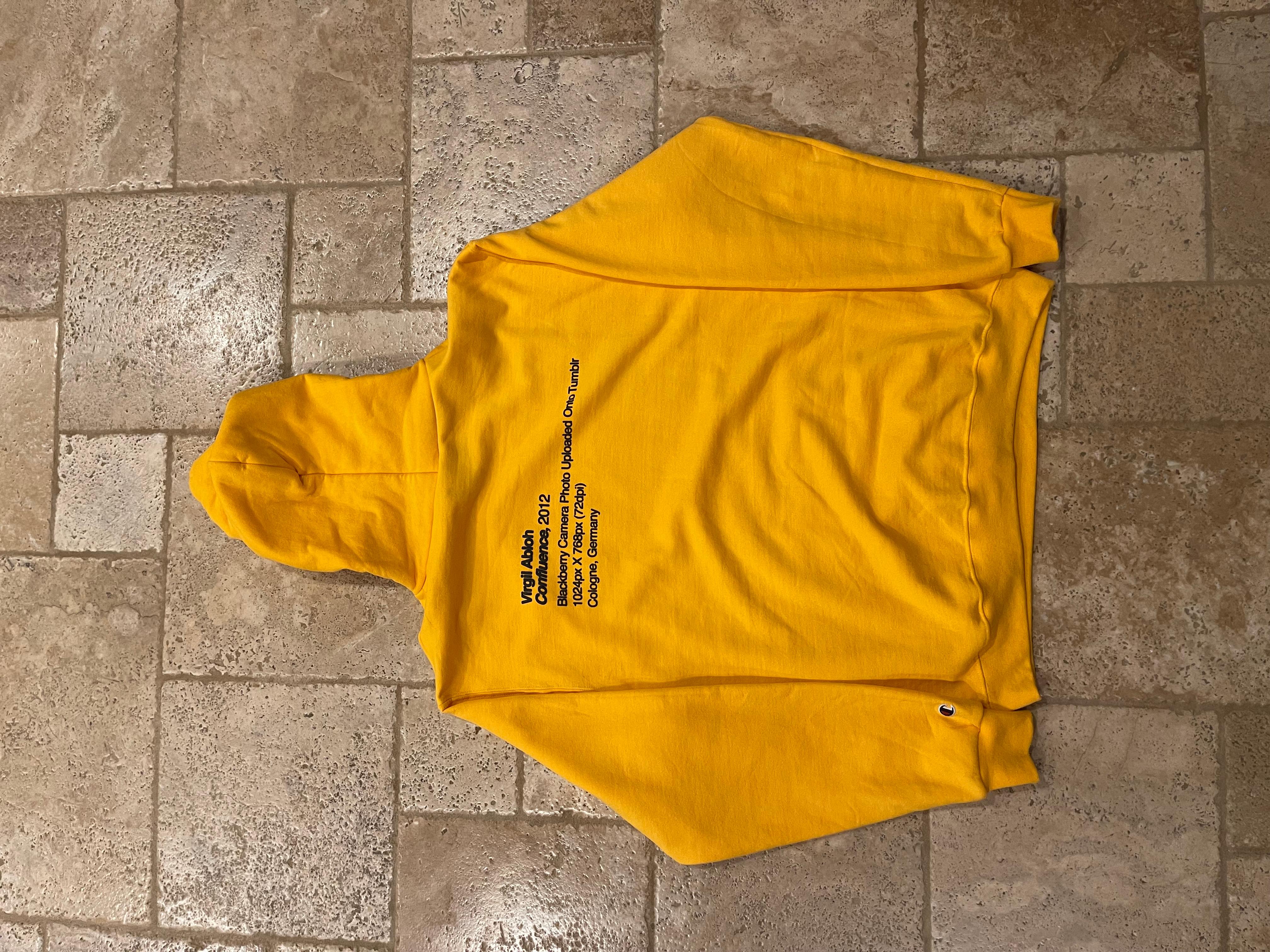 Virgil x MCA Figures of Speech Pyrex Vision Yellow Hoodie

Size Large
Great overall used condition (view all pics)
A personal hoodie of mine. No rush to sell.
Extremely rare.

Measurements:

Chest: 23”
Length: 28.5”
Shoulders: 22”
Sleeve length: