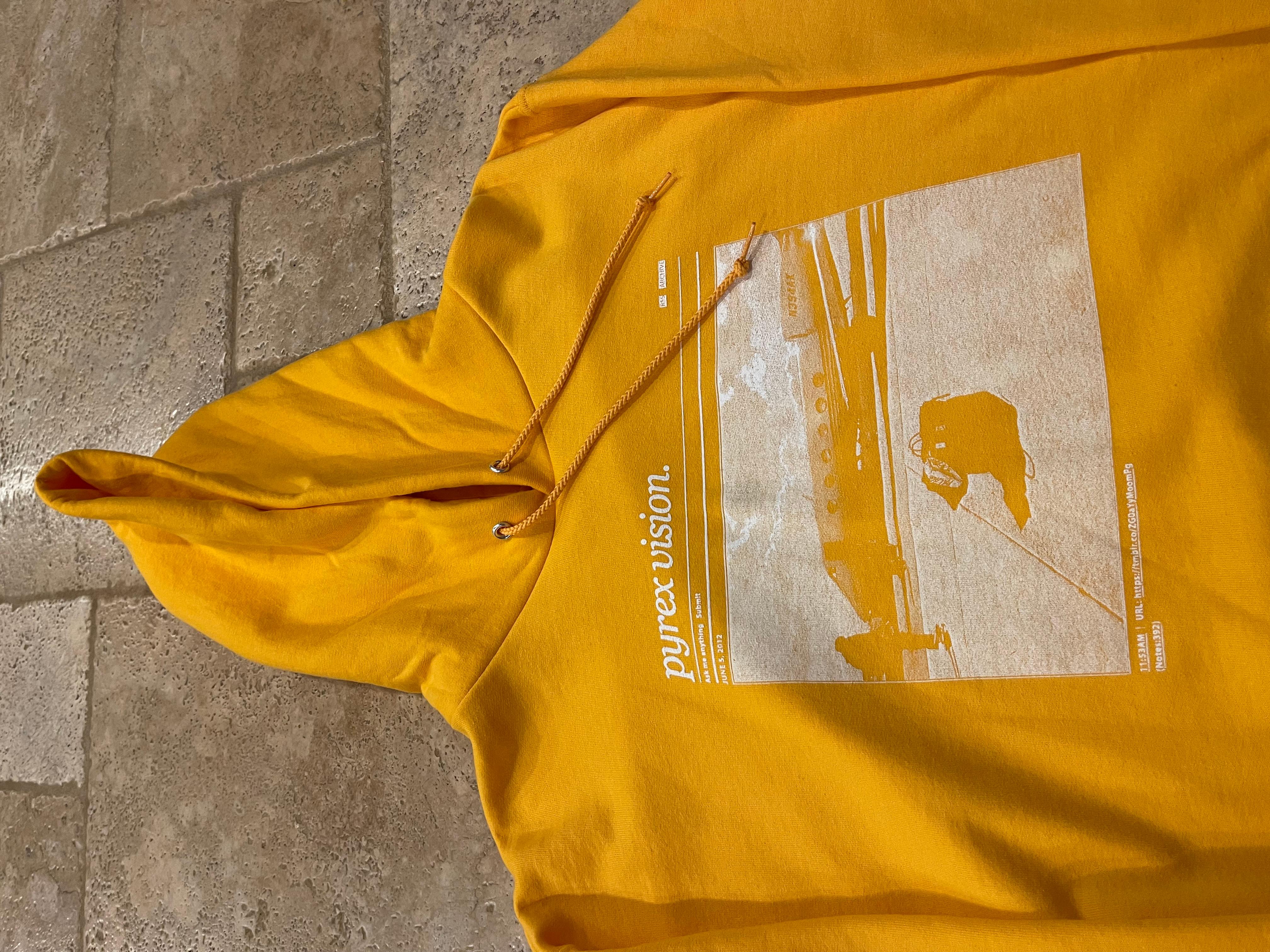 Virgil x MCA Figures of Speech Pyrex Vision Yellow Hoodie For Sale 3