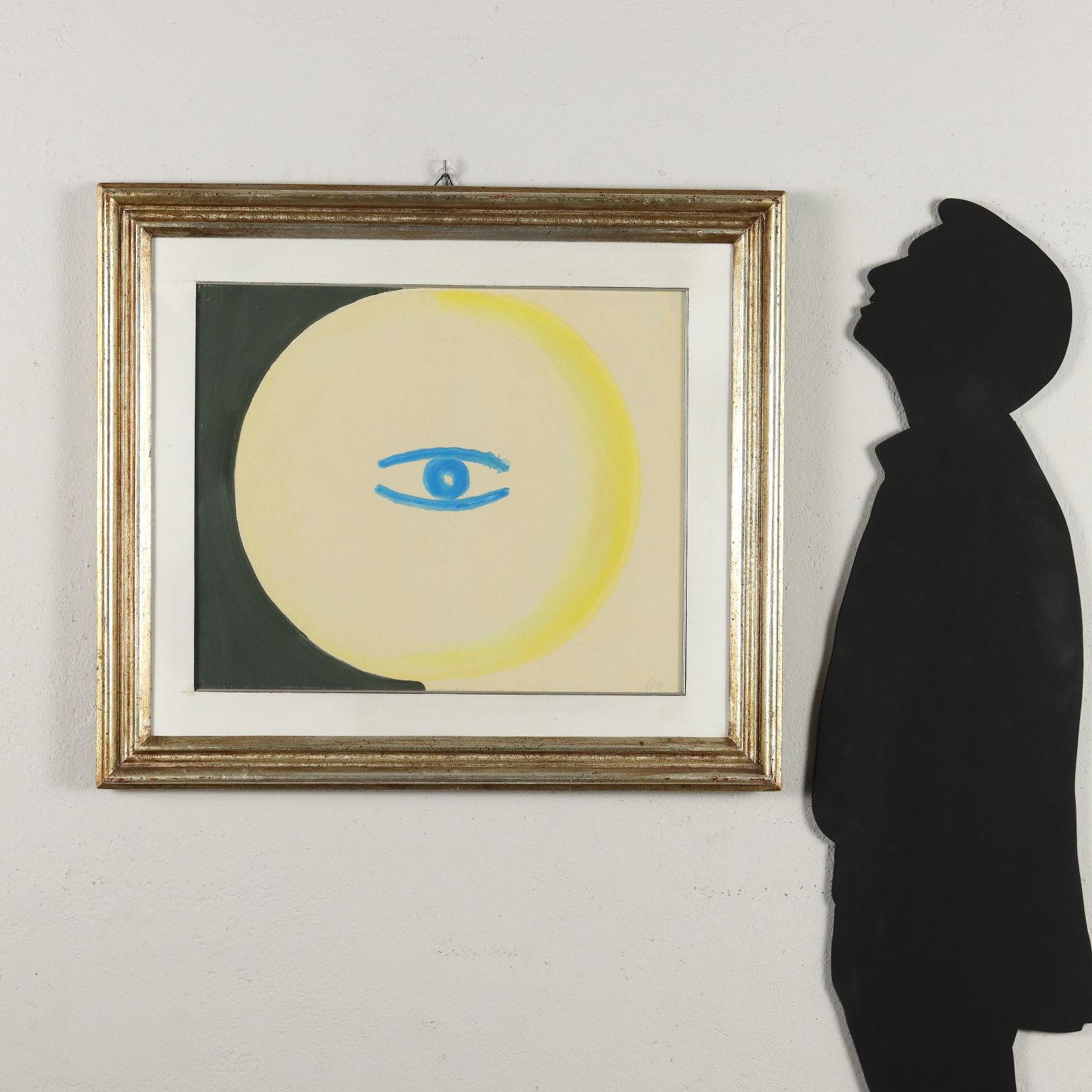 The Round-Eyes in Space 1968 - Contemporary Painting by Virgilio Guidi