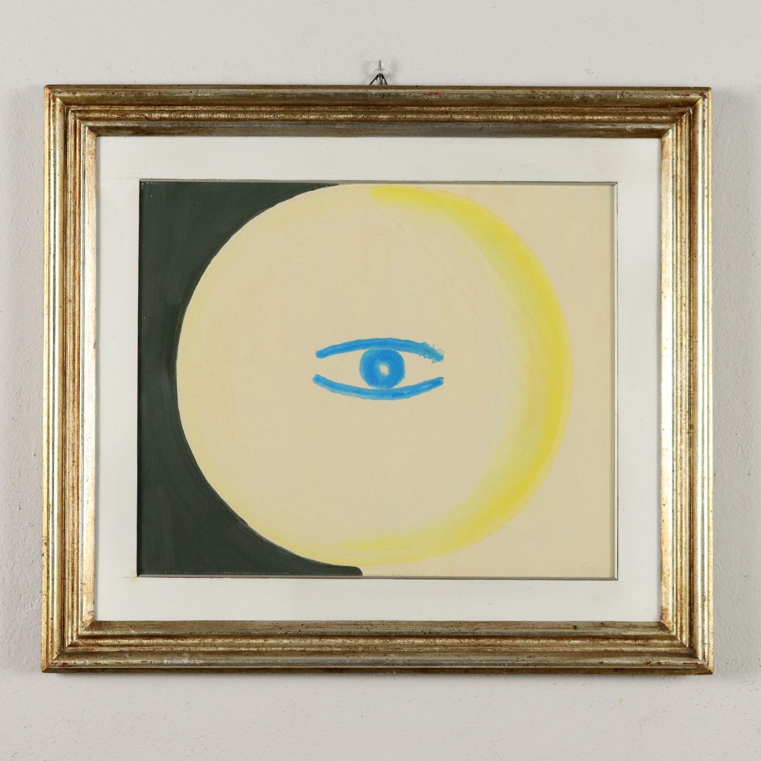 Virgilio Guidi Abstract Painting - I Tondi-Occhio nello Spazio 1968