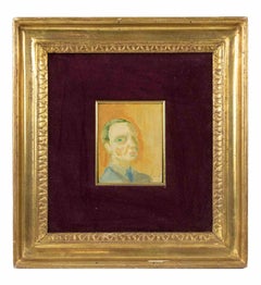 Portrait - Tempera on Board by Virgilio Guidi - Mid-20th Century