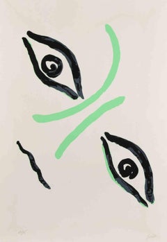 Countess Portrait - Lithograph by Virgilio Guidi - mid-20th Century