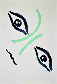 Gräfin-Porträt – Lithographie von Virgilio Guidi – Mitte des 20. Jahrhunderts