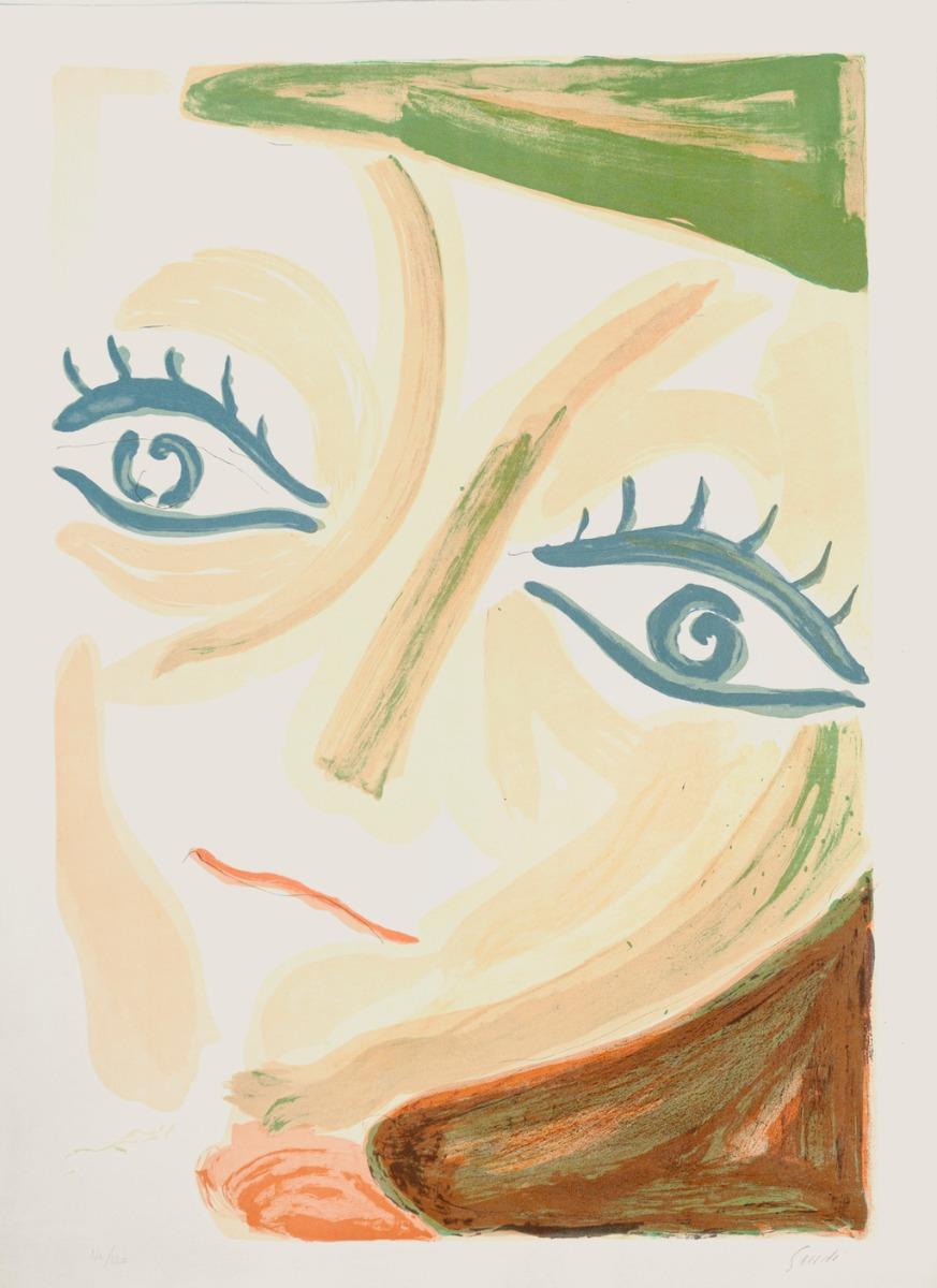 Porträt der Gräfin – Originallithographie von Virgilio Guidi – 1975er Jahre