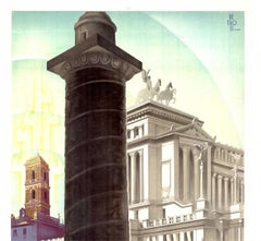 Poster di viaggio originale Roma 1930 - Autentica litografia italiana