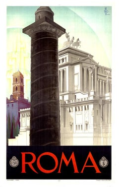 Poster di viaggio originale Roma 1930 - Autentica litografia italiana