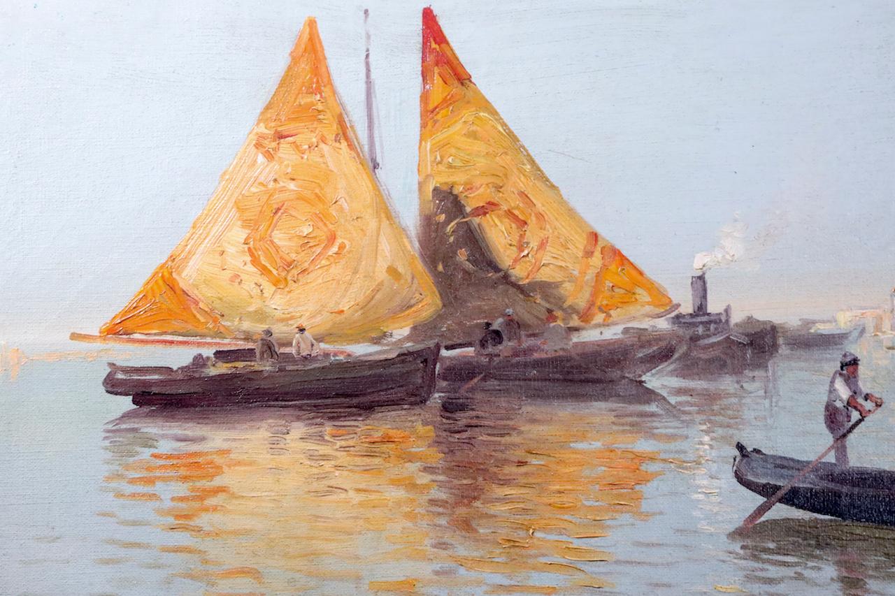Blick auf Venedig – Painting von Virgilio Ripari