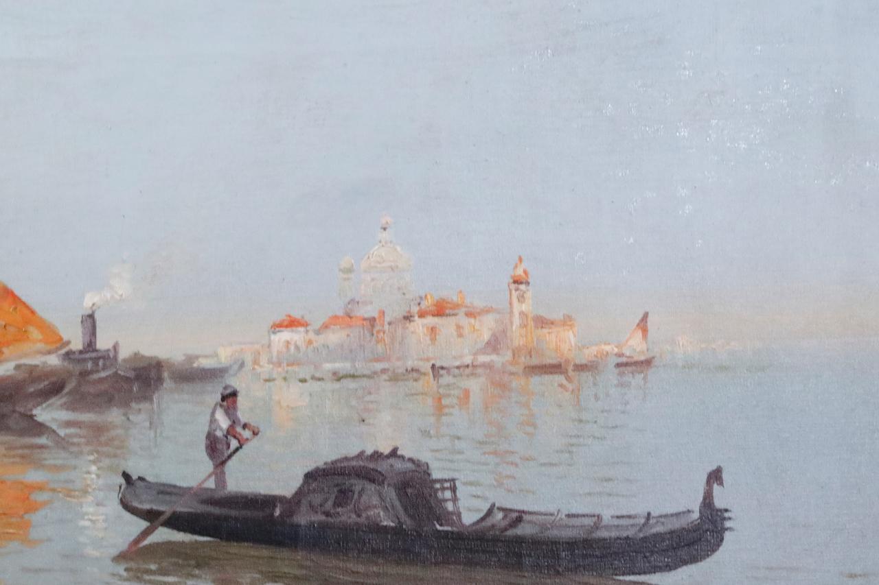 View of Venice - Italian School Painting by Virgilio Ripari