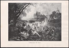 Die Nixen (Mermaids), nudes, German antique engraving