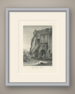 Vergils Haus, Brindisi, antike Stahlstich nach C. Werner, um 1877