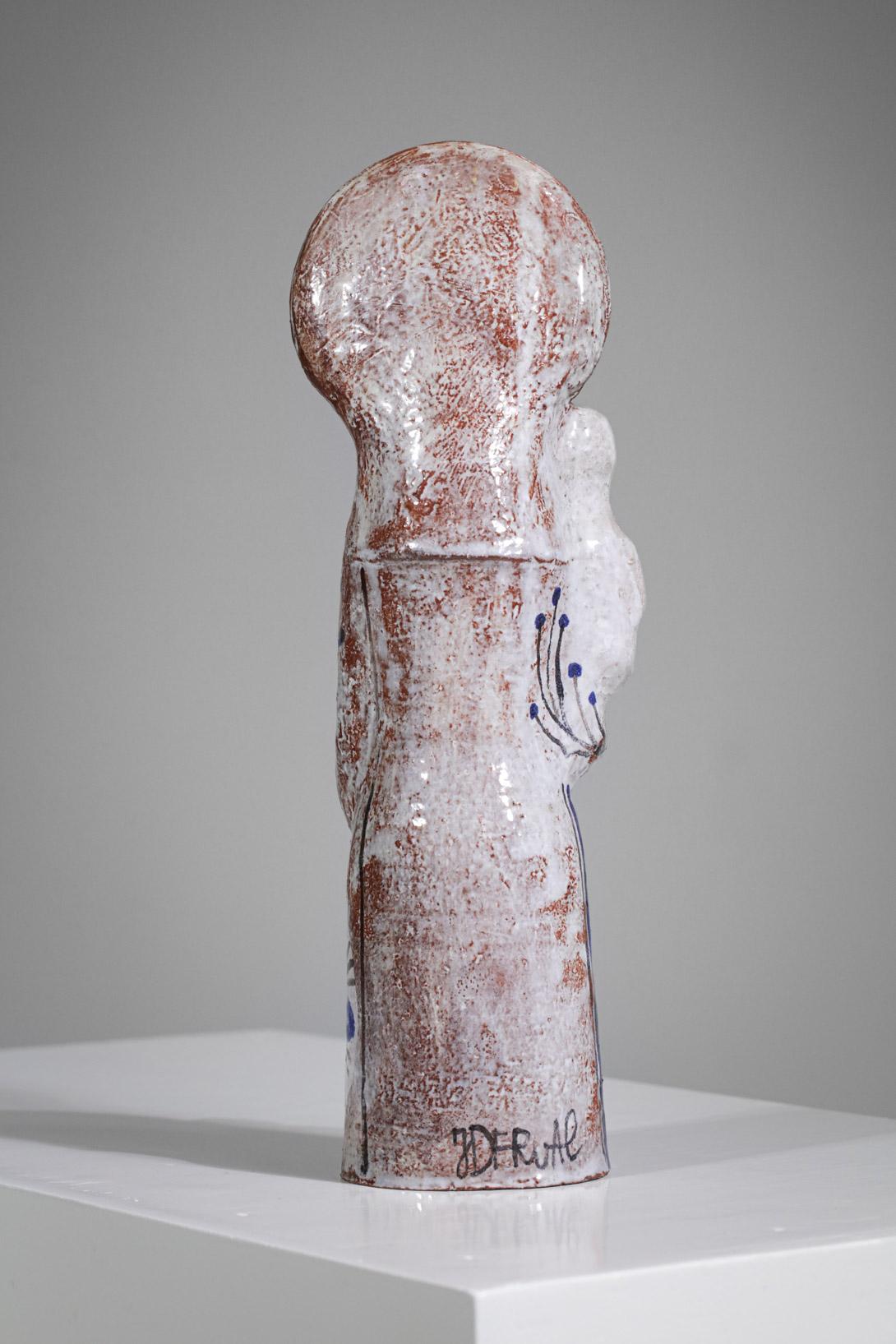 Virgin and Child, Keramik des französischen Künstlers Jean Derval, 1960er Jahre, F422 im Angebot 5