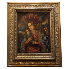 Jungfrau mit Kind, Cuzco-Schule, Öl auf Leinwand, 18. Jahrhundert