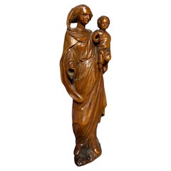 La Vierge à l'Enfant en buis sculpté - Pays-Bas méridionaux - XVIIe siècle