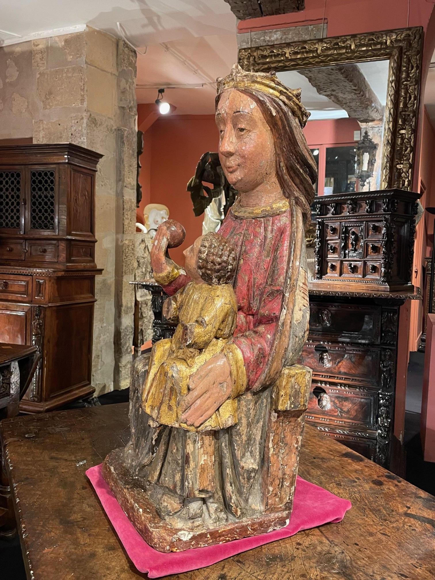Vierge et Child en majesté Bon état - En vente à Saint-Ouen, FR