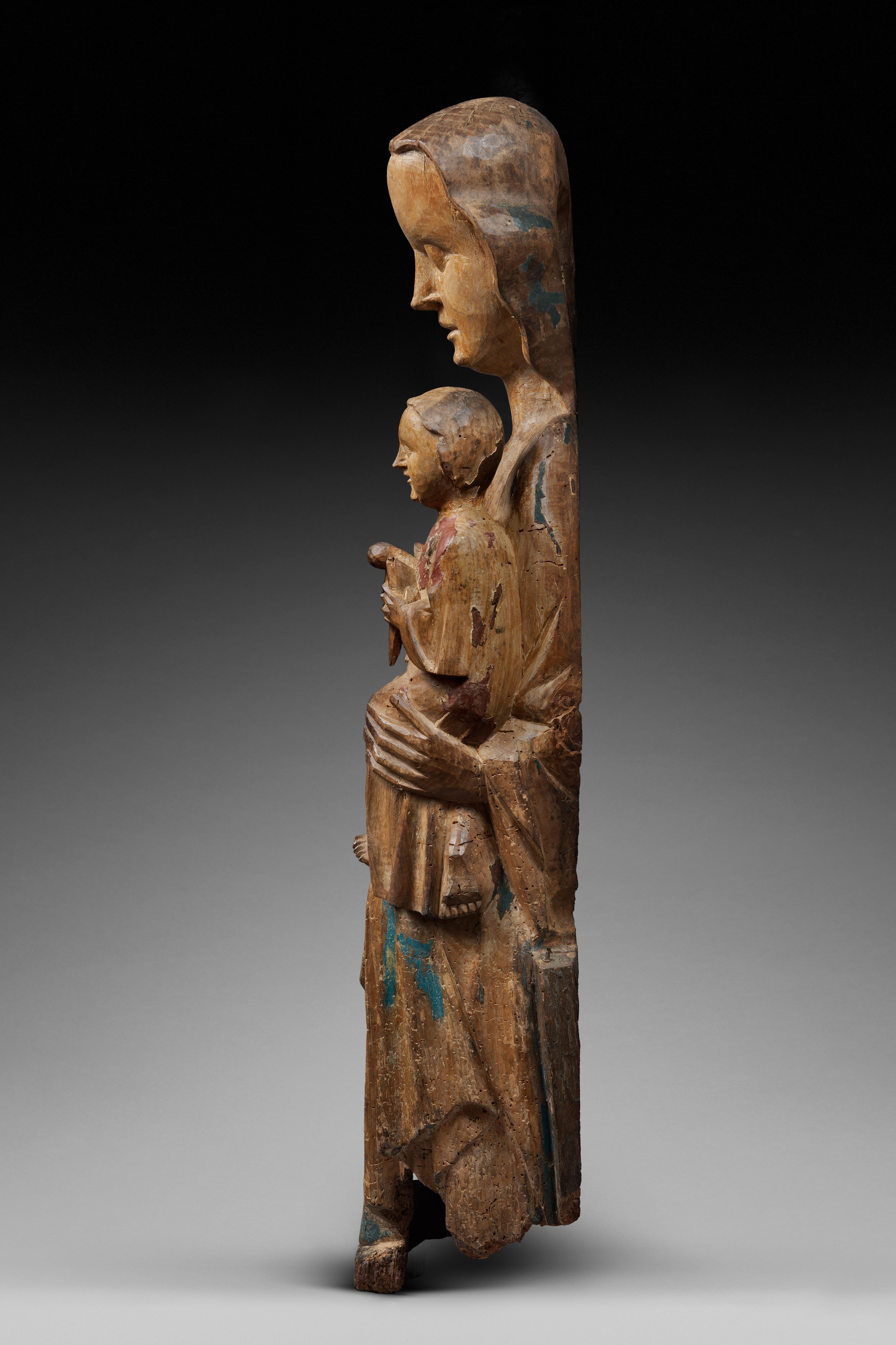 Vierge à l'enfant en majesté avec un oiseau Bon état - En vente à Saint-Ouen, FR