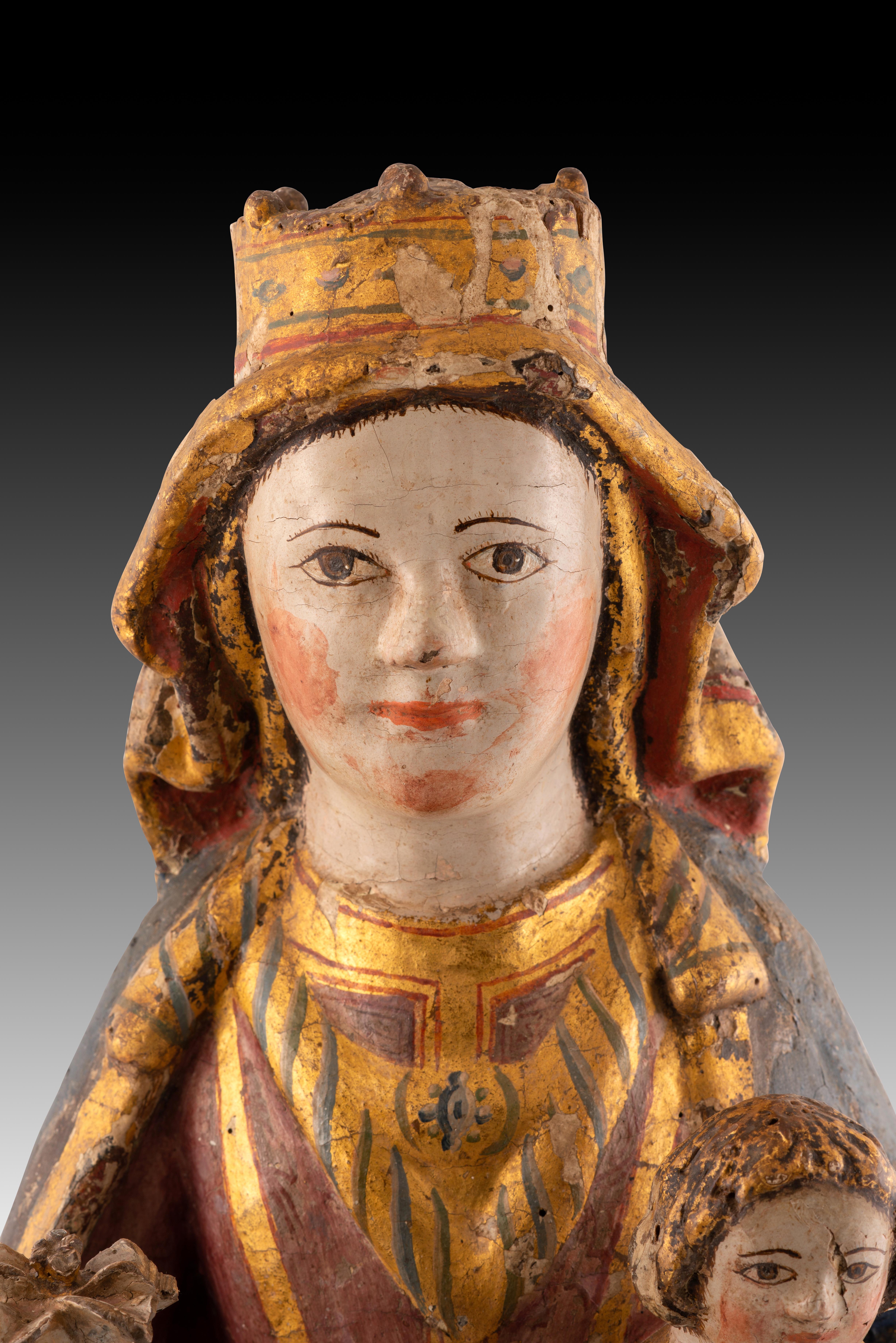 Virgin and Child Jesus. Carved and polychrome wood. Spanish School, 14th century For Sale 3