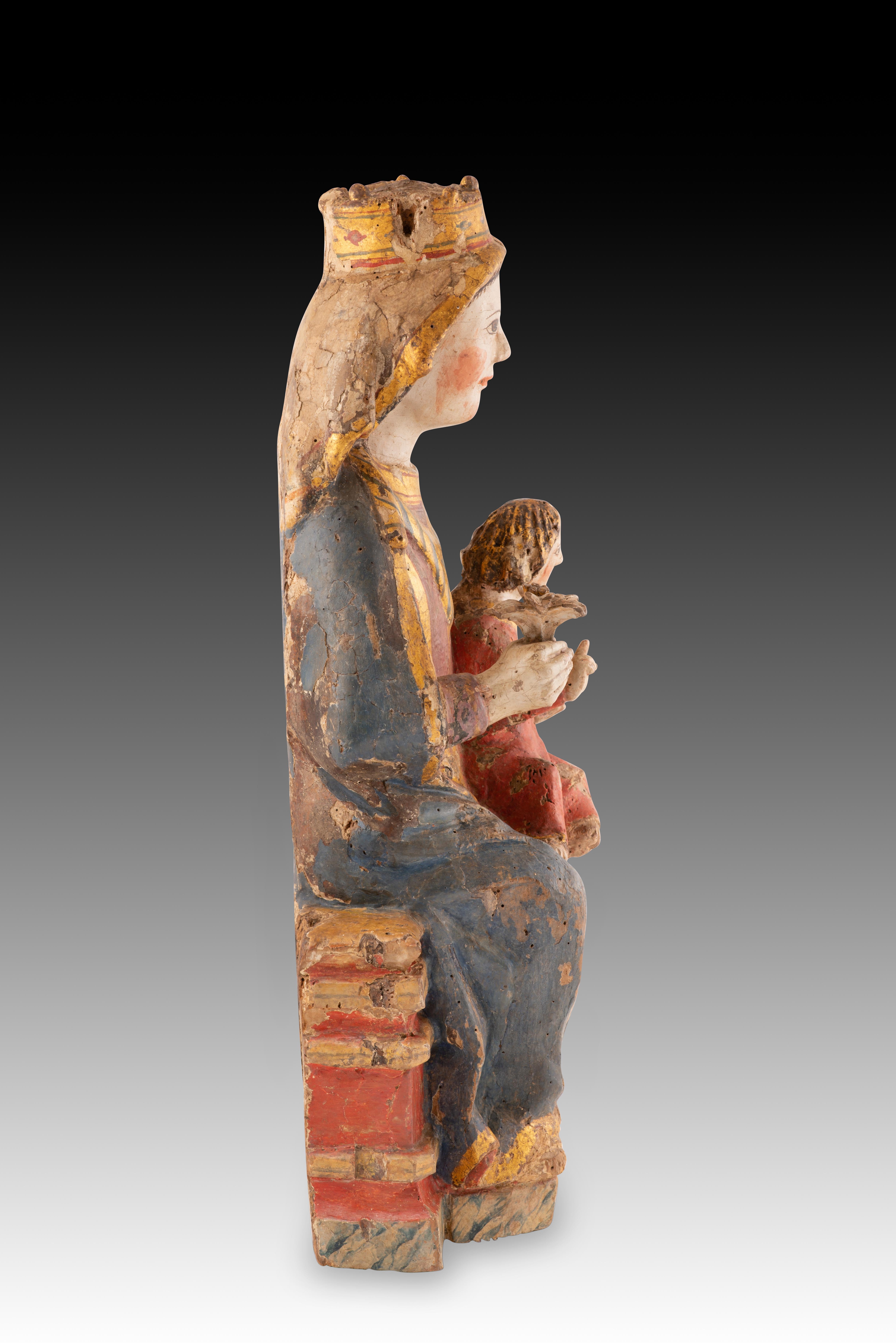 18th Century and Earlier Virgin and Child Jesus. Carved and polychrome wood. Spanish School, 14th century For Sale
