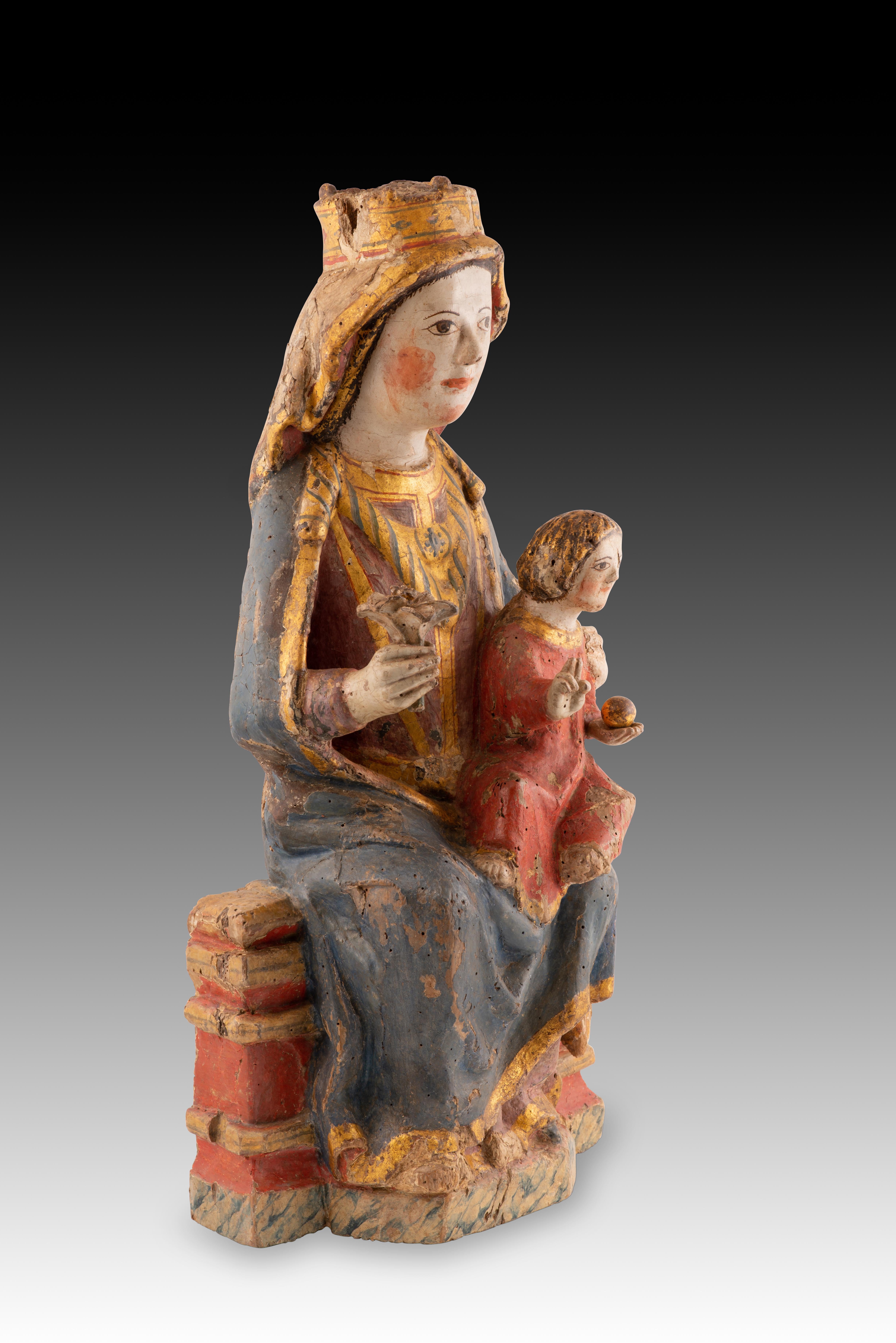 Other Virgin and Child Jesus. Carved and polychrome wood. Spanish School, 14th century For Sale