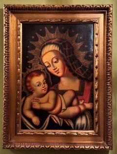 Virgin and Child, Spanish-American Viceregal School, oil on canvas, 19th century