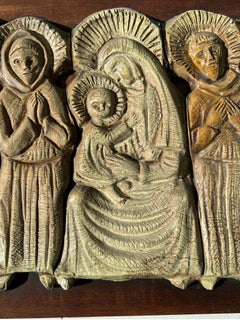 Vergine e Figlio con Santi Bassorilievo 1960 Italiano