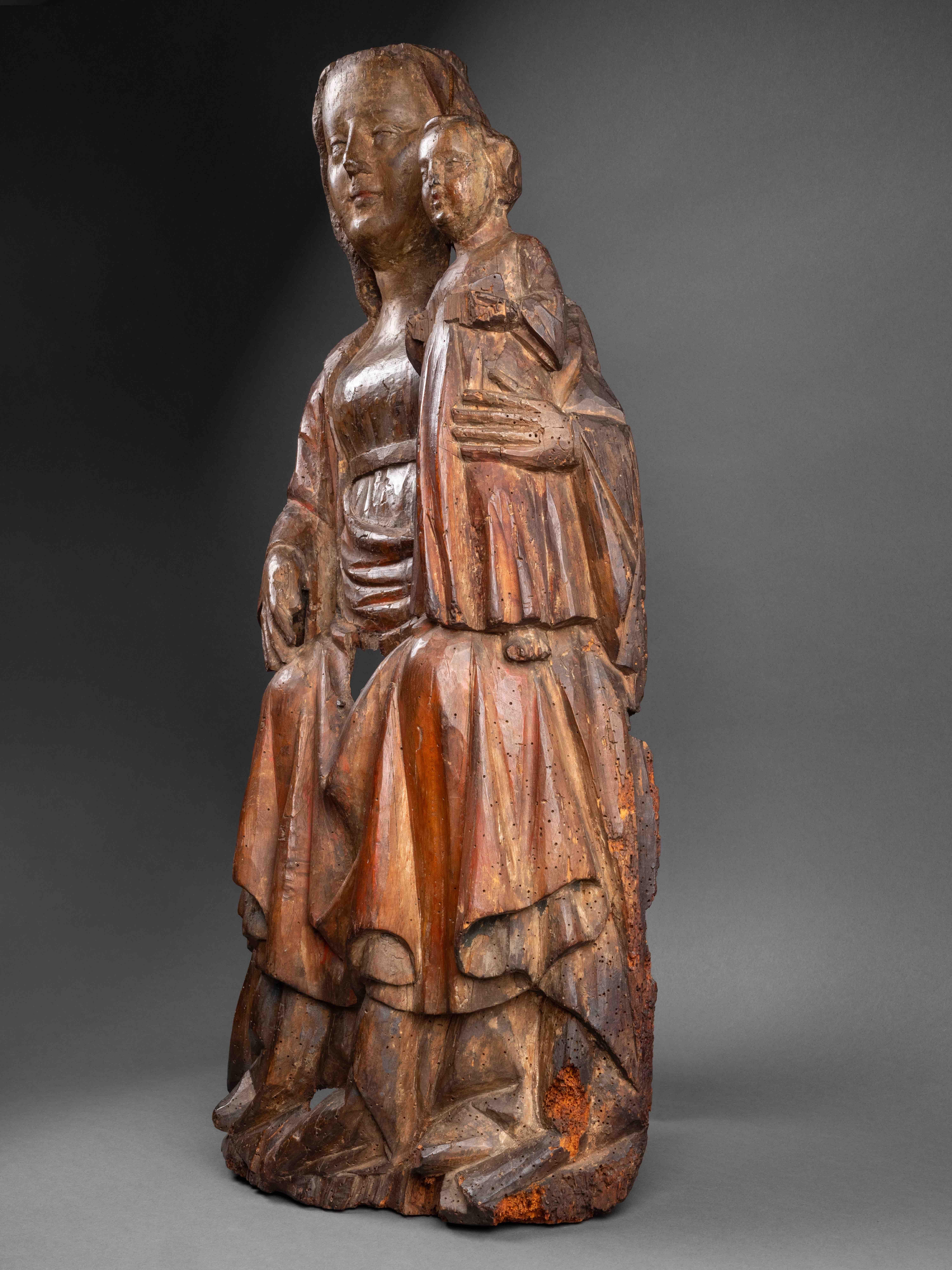 Medieval Virgin and the Child, Mosan Region, Second Half of 13th Century For Sale