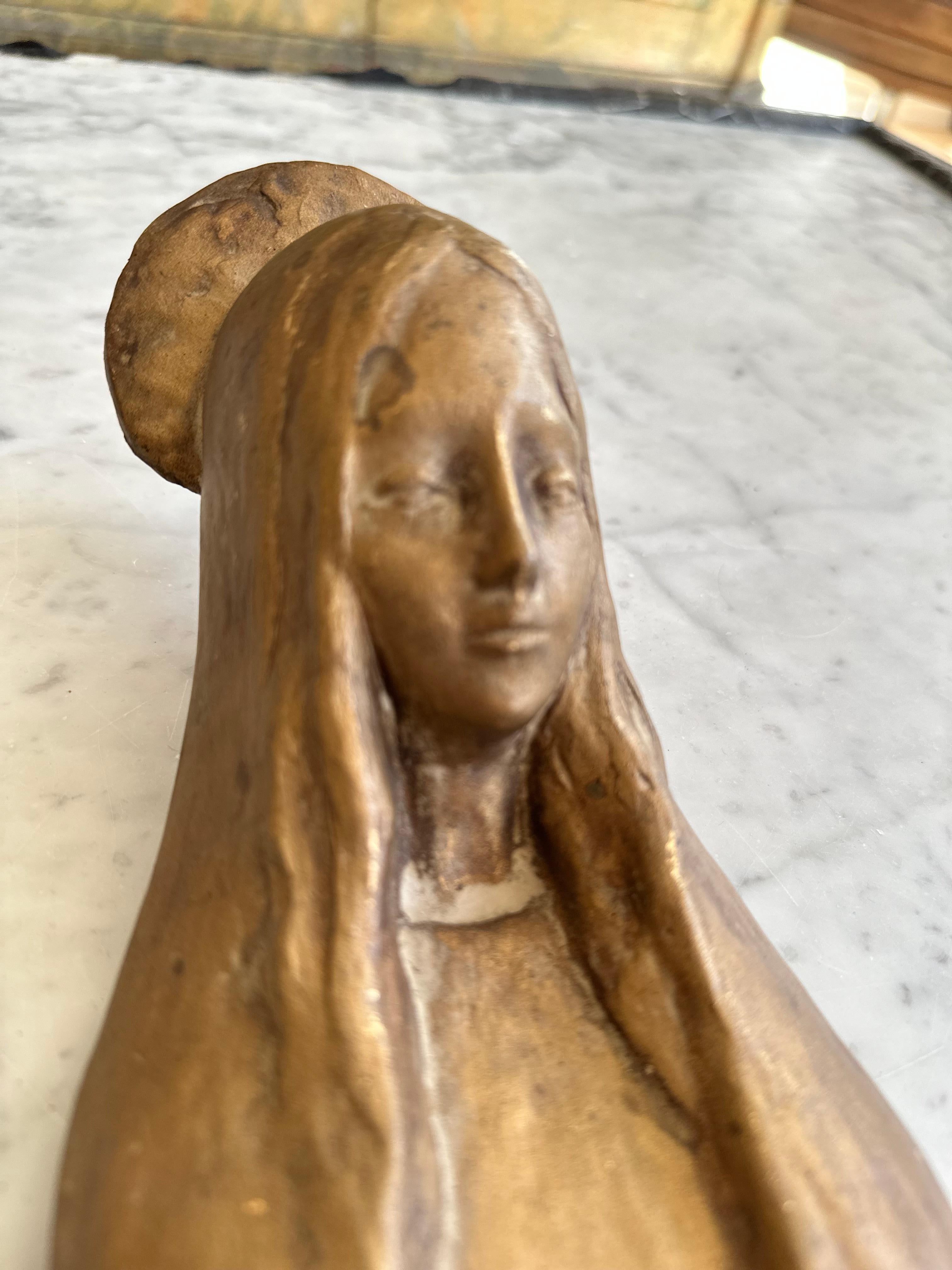 Mid-Century Modern Virgin Maria Ceramic sculpture by Ceramica Centro Ave, Italy For Sale