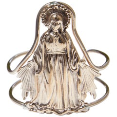 Used Virgin Mary Arm Cuff Bangle Bracelet Statement Piece Bronze J Dauphin