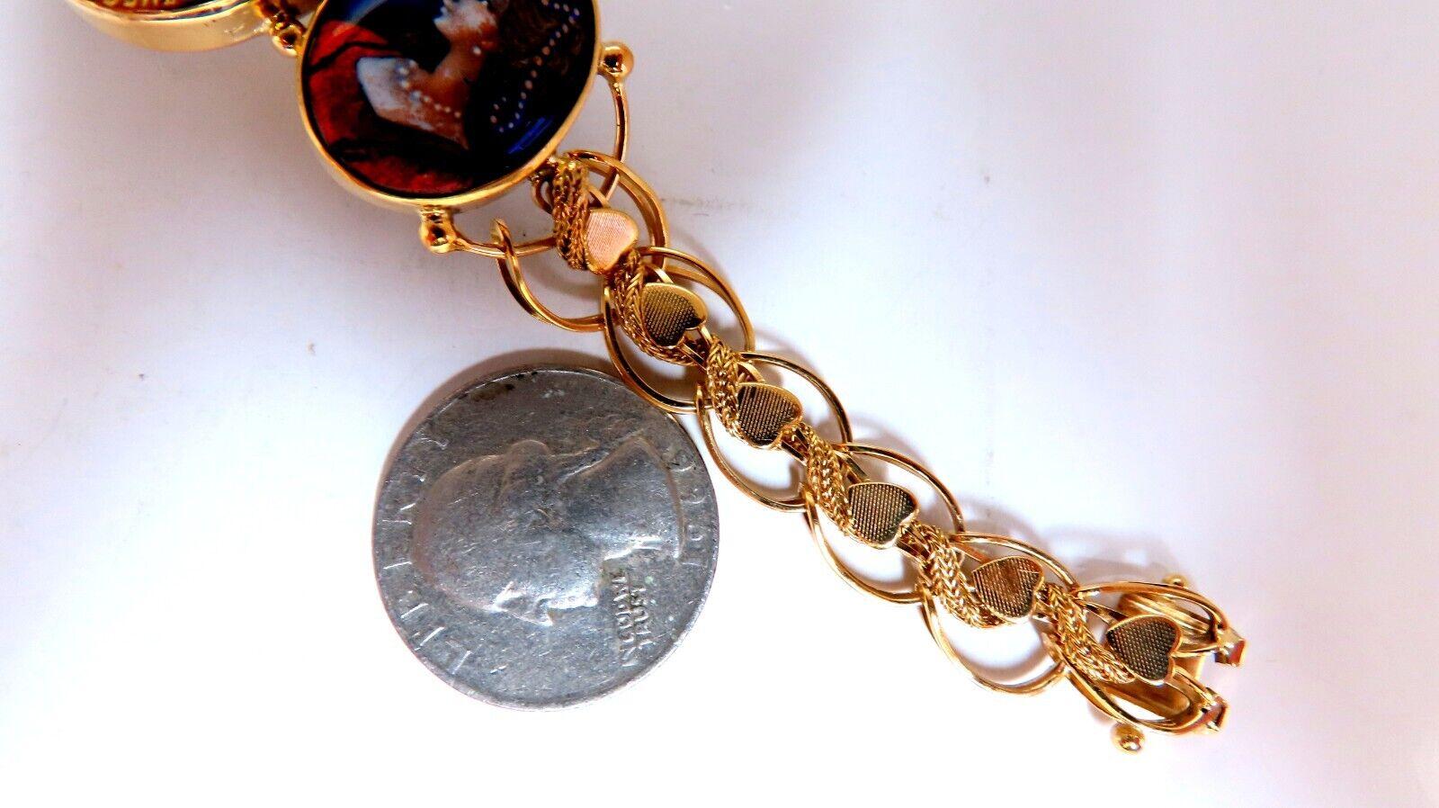 Virgin Mary Bracelet 14kt Gold 21 Grams France In New Condition For Sale In New York, NY