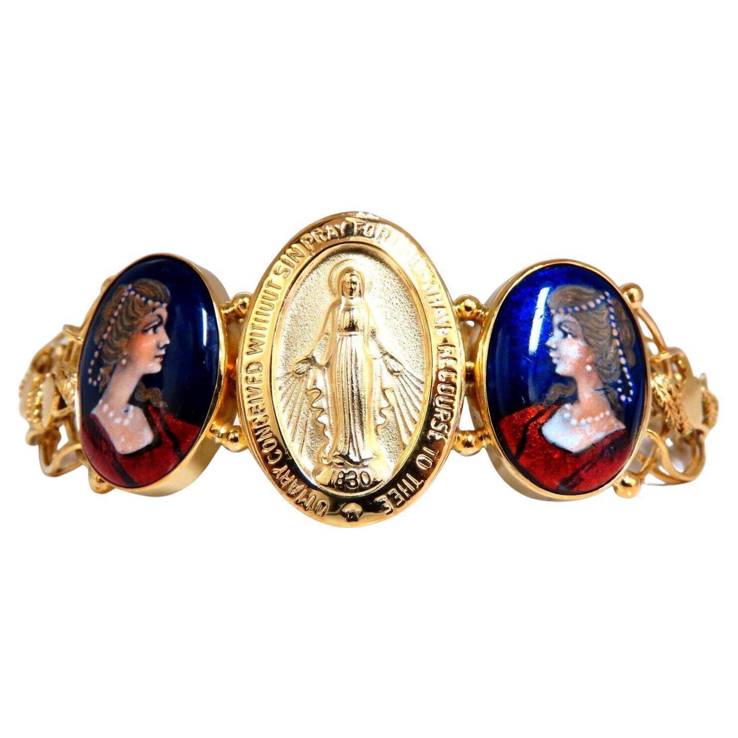 Virgin Mary Bracelet 14kt Gold 21 Grams France For Sale