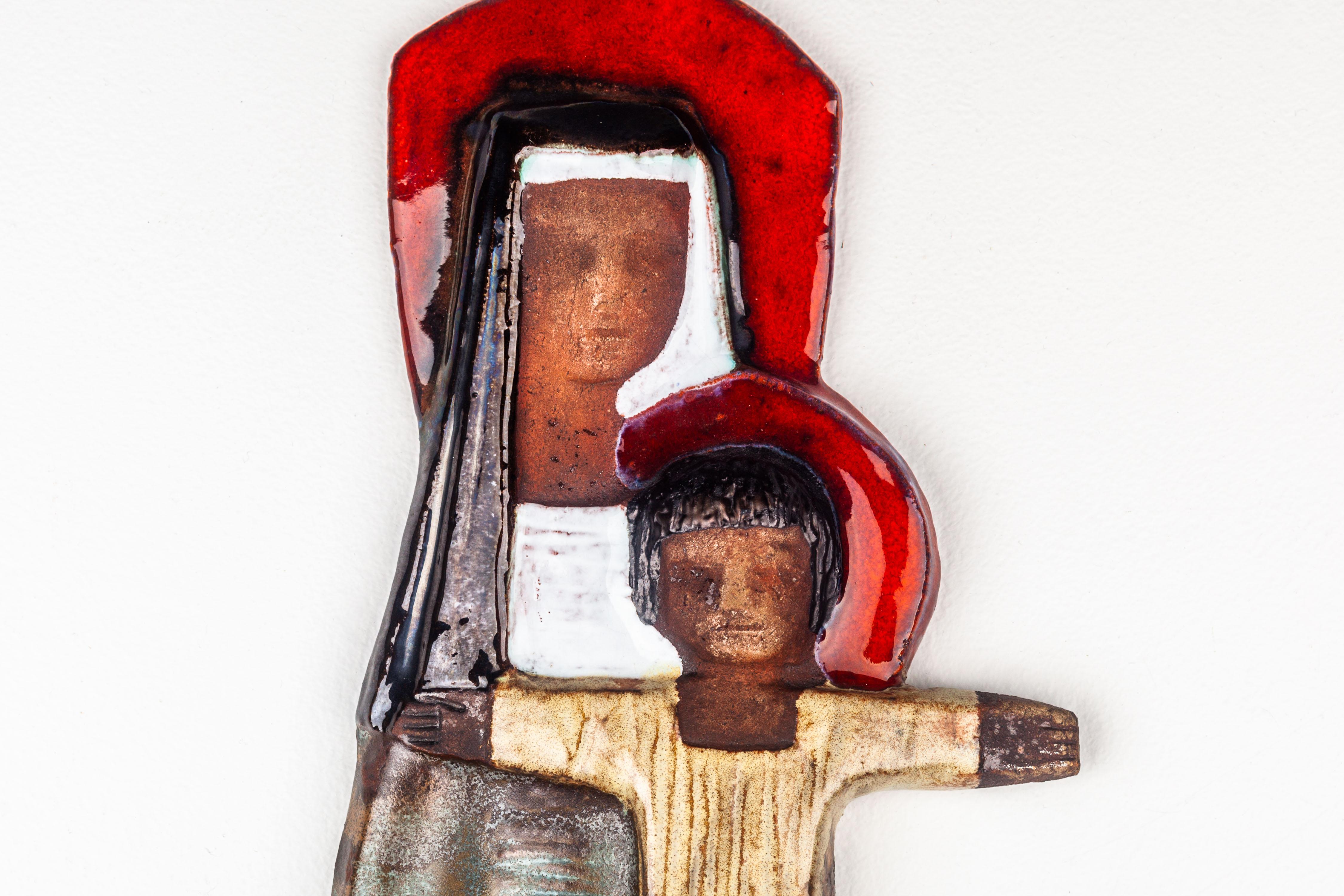 Virgen María y Niño Jesús Decoración de pared modernista de European Pottery Studio en venta 9