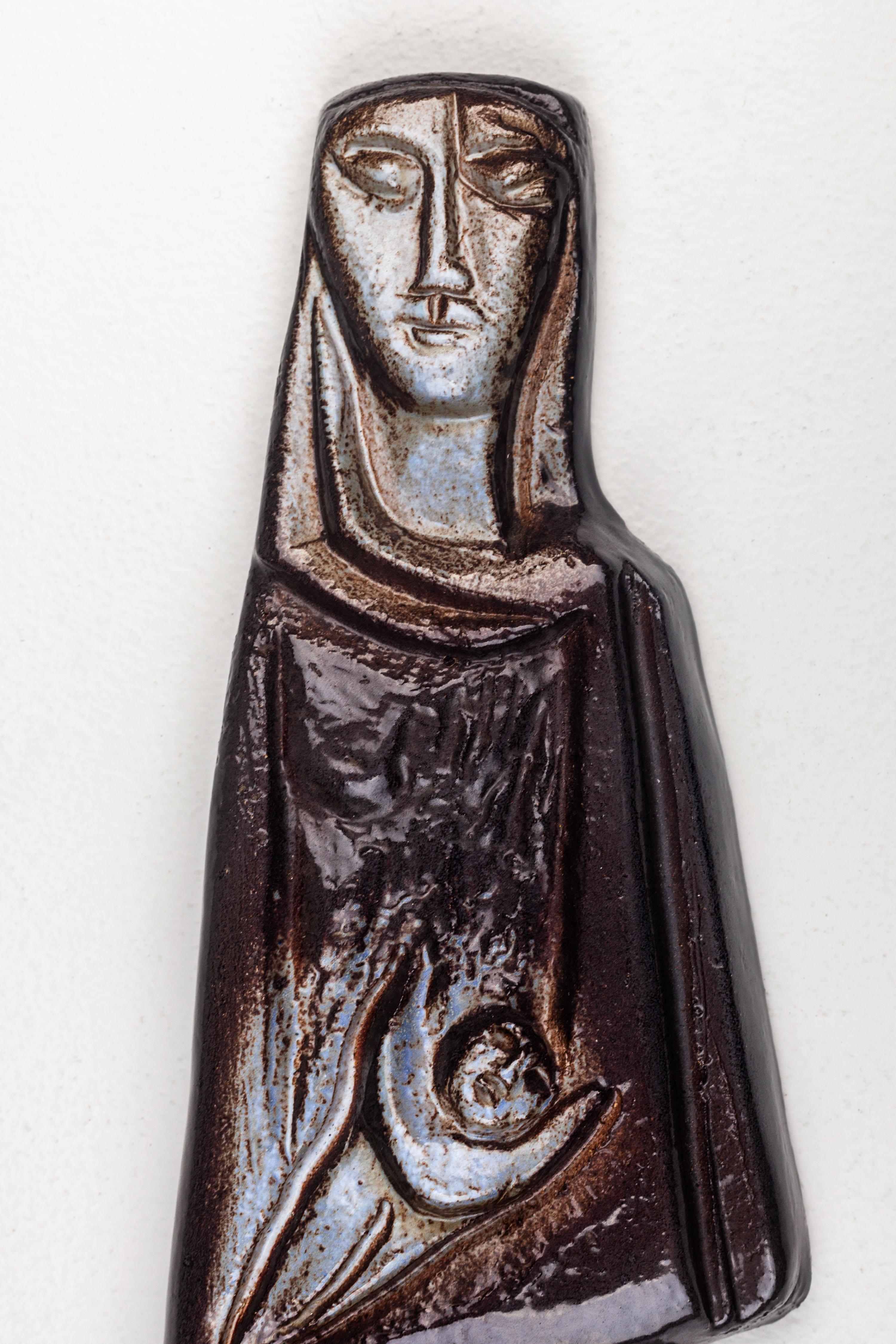 Virgin Mary & Child Jesus Wall Decoration, German Expressionism Bauhaus Art Deco For Sale 5