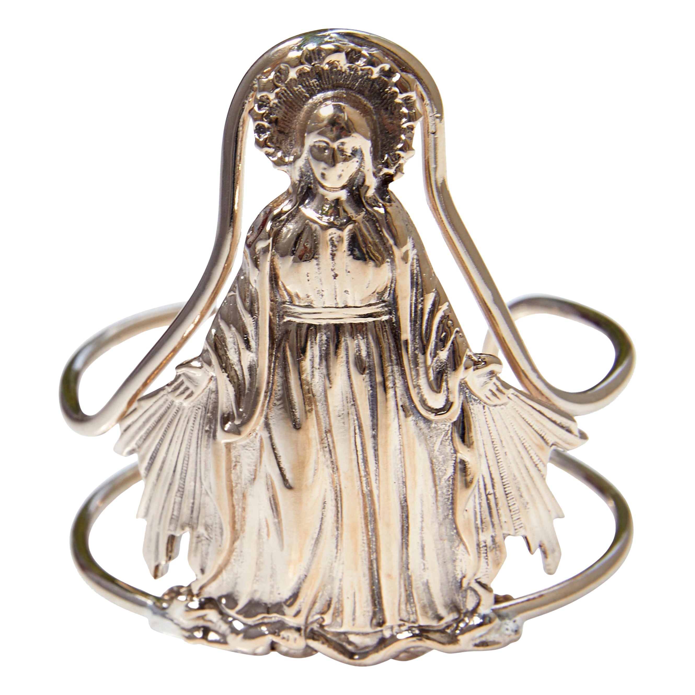 Virgin Mary Cuff Bracelet Gold Plated Brass / Silver J Dauphin