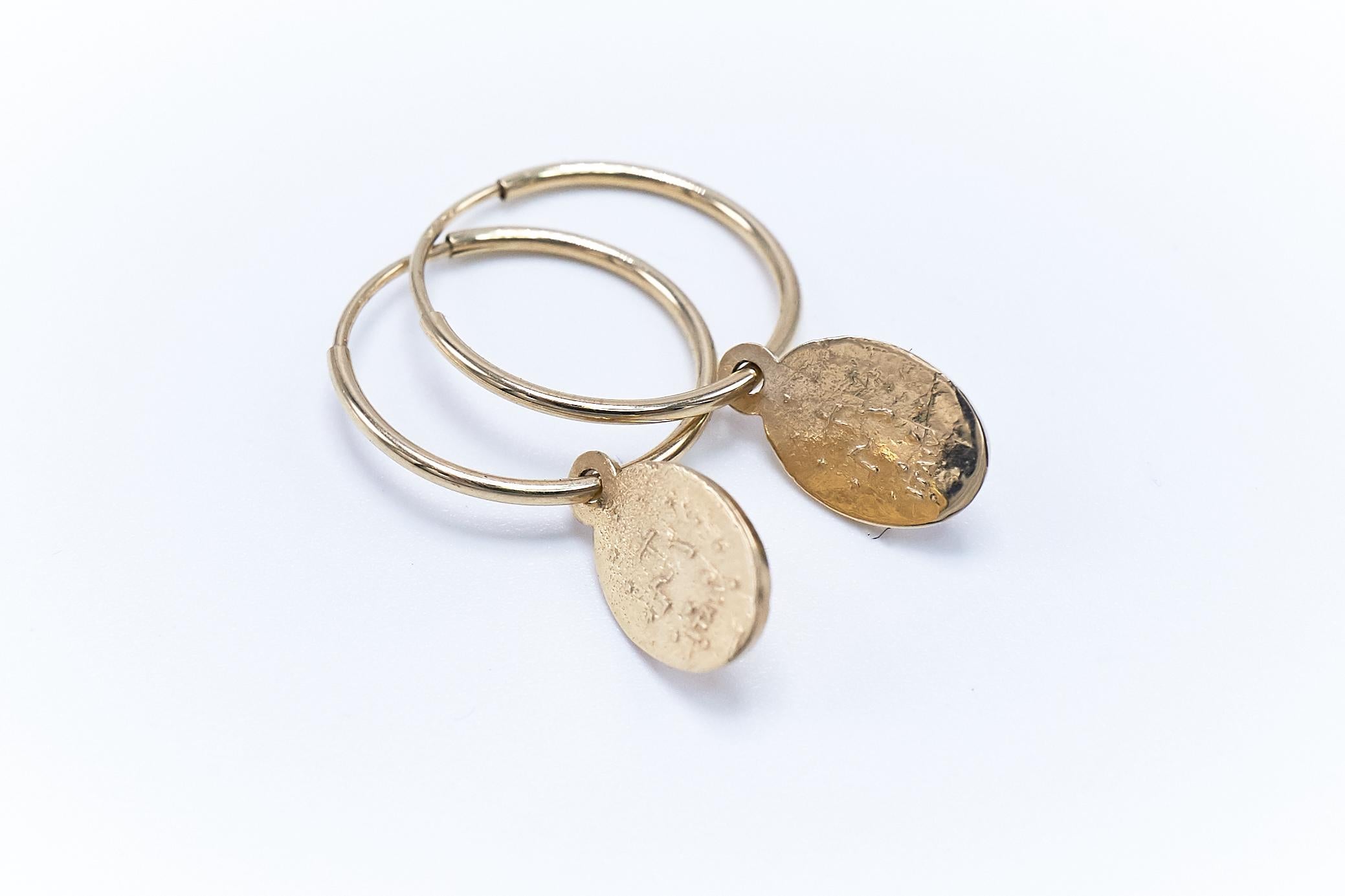 Virgin Mary Earrings Medal Earrings Gold Hoops J Dauphin For Sale 1