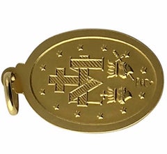 Virgin Mary Gold Medallion Pendant