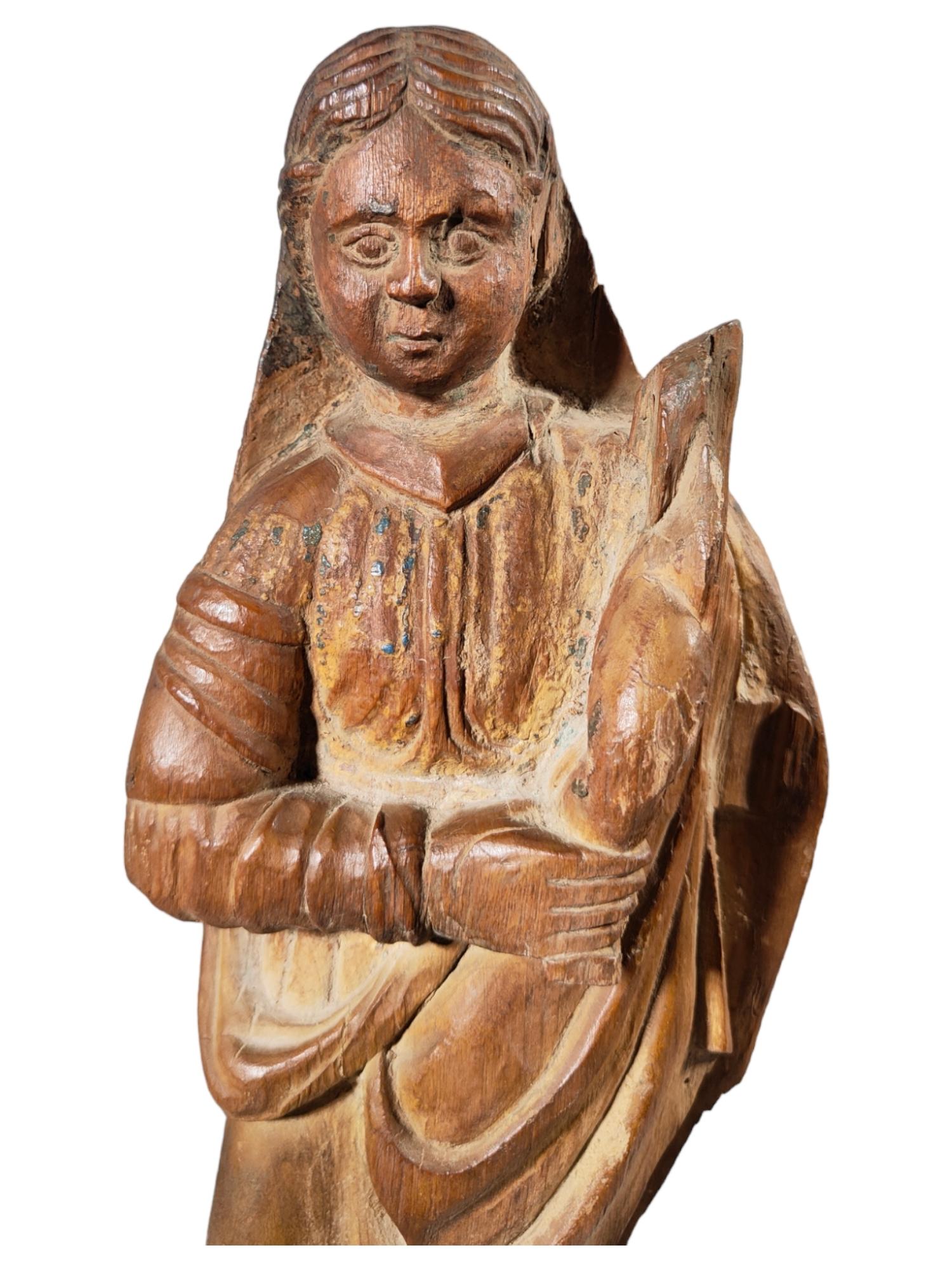 18th Century and Earlier Virgin Mary in Wood from the 16ith Century